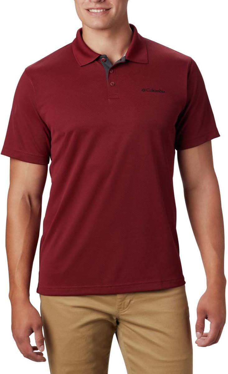 Columbia Men's Utilizer Short Sleeve Wicking Polo with Uv Protection: Sports & Outdoors