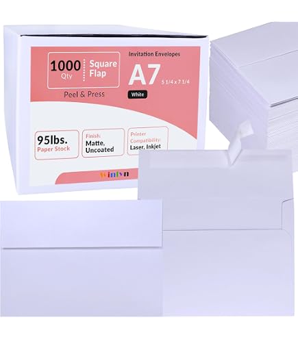 Blank Cards And Envelopes 5x7 Ohuhu A7 Printable White Envelopes 5X7 ...