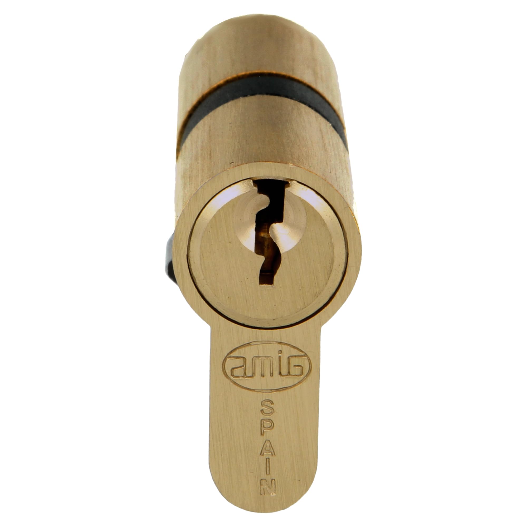 Amig - Security Cylinder | Door Lock | High Security Cylinder | Anti-Drill | Includes 3 Keys | Long Cam | Matte Brass | Measurements: 60 (30-30mm)