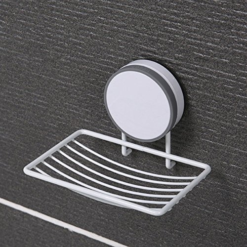 Soap Dish Holder, Super Power Vacuum Suction Cup Soap Storage Saver Wall Mounted, Adhesive, Reusable,Keep Dry, Drainable, No Drill, Waterproof,NO Mark, Kitchen Sink Bathroom Shower Accessories