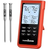 ThermoMaven 3000FT Smart Wireless Meat Thermometer, Sub-1G Long Range, 6 Sensors NIST Certified Accuracy, 2 Thin Probes, Standalone Base with Large LCD for Grill, Smoker, Oven, BBQ