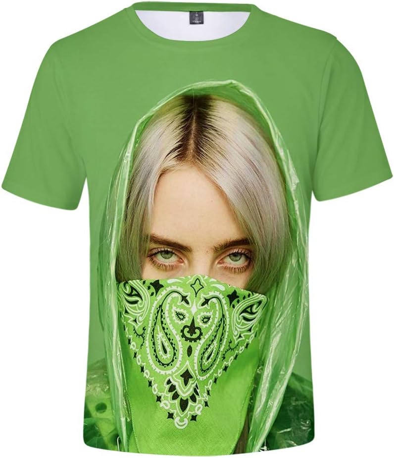 Girl's Billie Eilish Fashion Printed T Shirt, Unisex Cool T-Shirts Top Tees