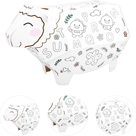 Amazon Co Jp Heallily 3dぬりえパズルラッキー羊アセンブリパズルdiy板紙動物パズルおもちゃ親子インタラクティブ教育玩具 ホーム キッチン