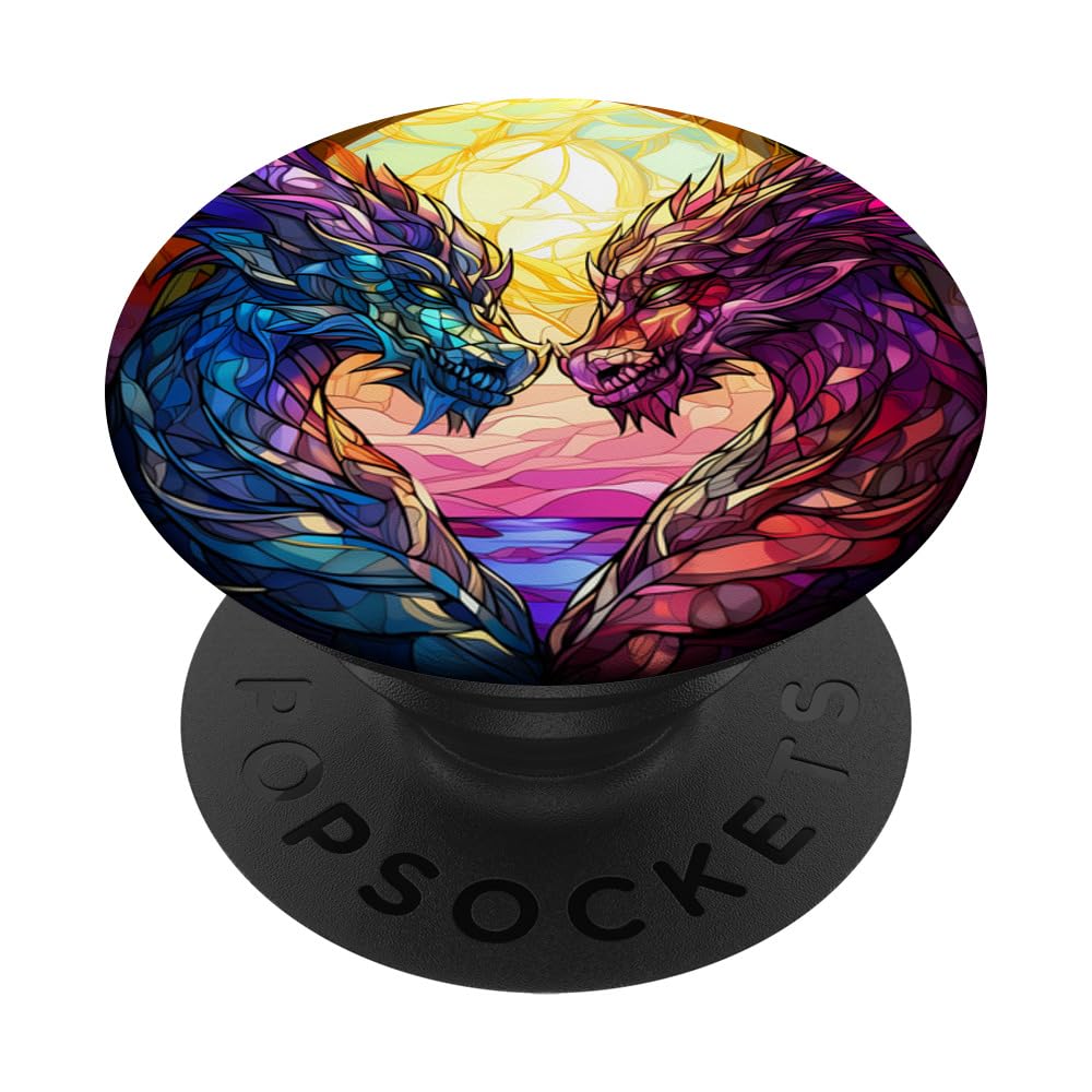 Stained Glass Dragon PopSockets Swappable PopGrip — image 1