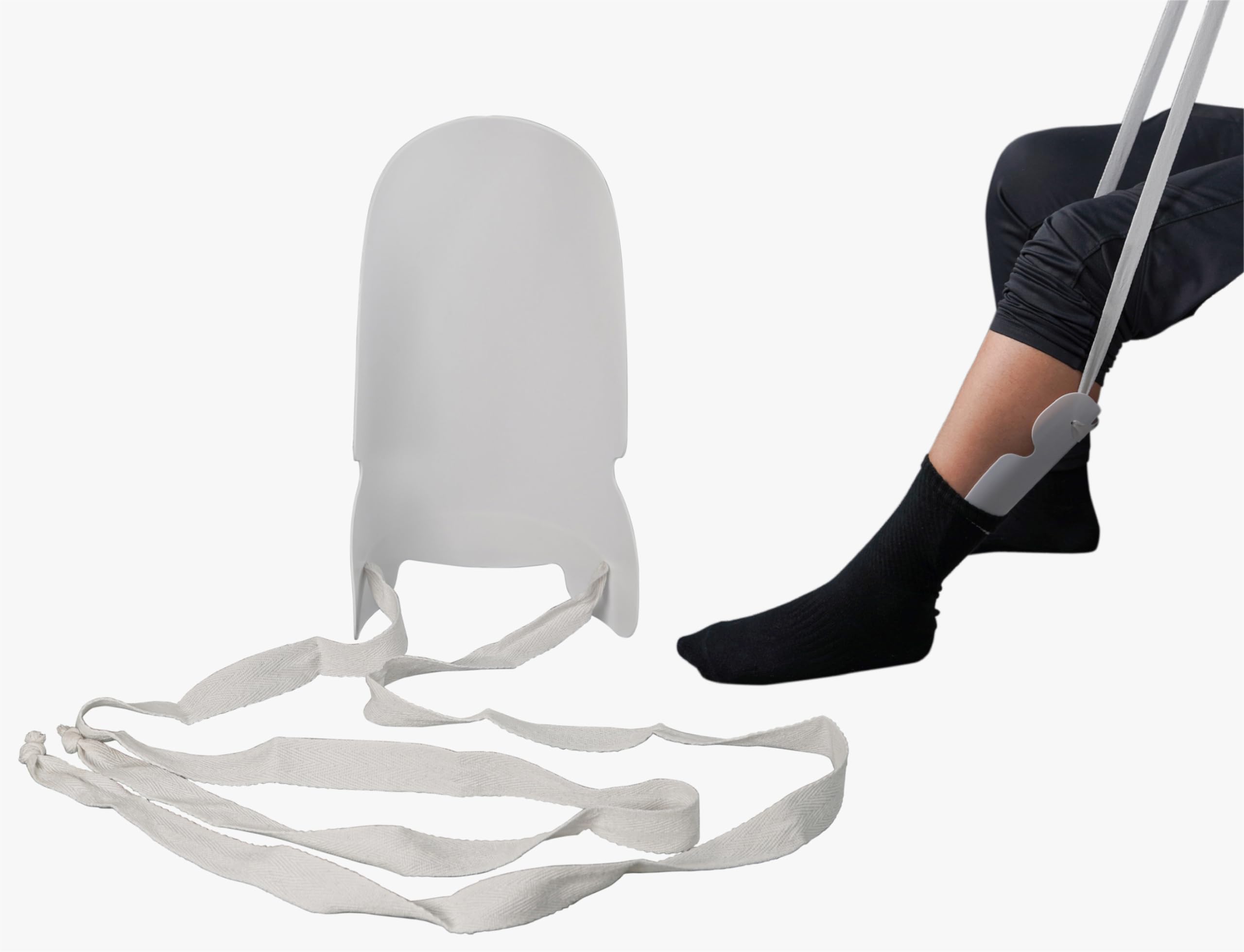 Aidapt Gutter Style Sock Aid,Easy Pull On Assistance for Elderly,Back Pain,Disabled,Hip Replacement,Post Surgery,Guidance Straps,Dressing Aid,Compression Socks,Pregnant,Flexible