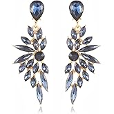 FENBORY Rhinestone Statement Earrings Cluster Crystal Drop Dangle Earrings Teardrop Chandelier Earring Dangling Prom Wedding Bridal Earrings for Women