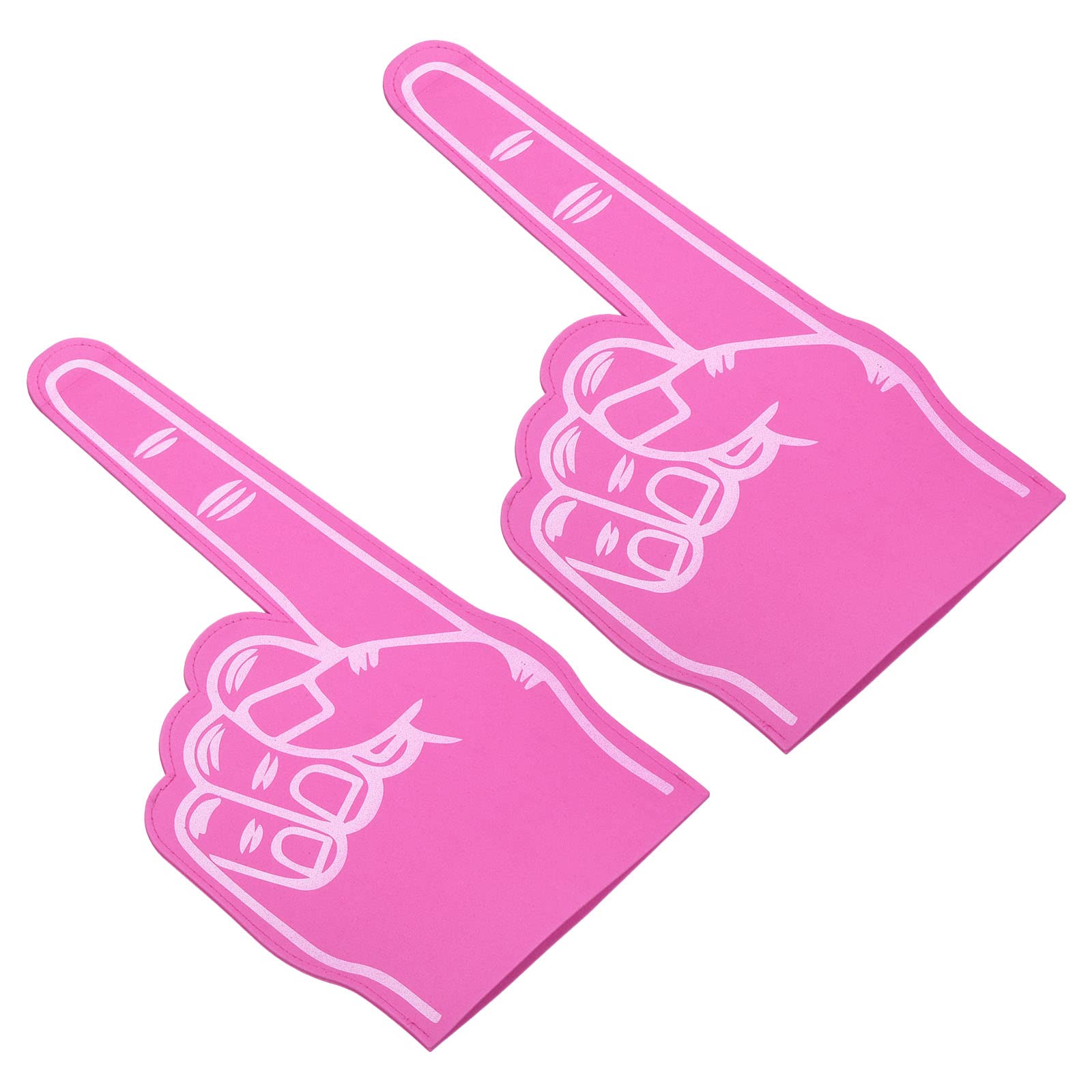 PATIKIL Foam Finger 18 Inch, 2 Pack Number 1 DIY Foam Hand Cheerleading for Athletics Sport Game Events, Rose Red