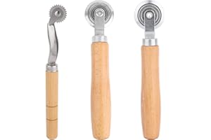 3pcs Box Resizer Tool Kit, Tear-Free Cardboard Creaser Tool with Solid & Dashed Line Scoring Wheel Wooden Handle for DIY Pape