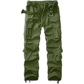 Cargo Pants Women Baggy Camo Tactical Pants Straight Leg Casual Y2K Work Trousers with 9 Pockets No Belt