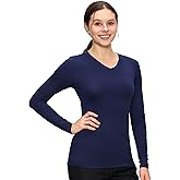 COZYFIT Women’s Underscrub Tee Comfort V-Neck Long Sleeve Undershirt with Soft & Easy Care Fabric