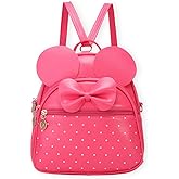KL928 Girls Mini Backpack Bowknot Polka Dot Cute Small Daypacks Convertible Shoulder Bag Purse for Women