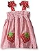 Rare Editions Girls' Red Check Seersucker Dress with Strawberry Appliques