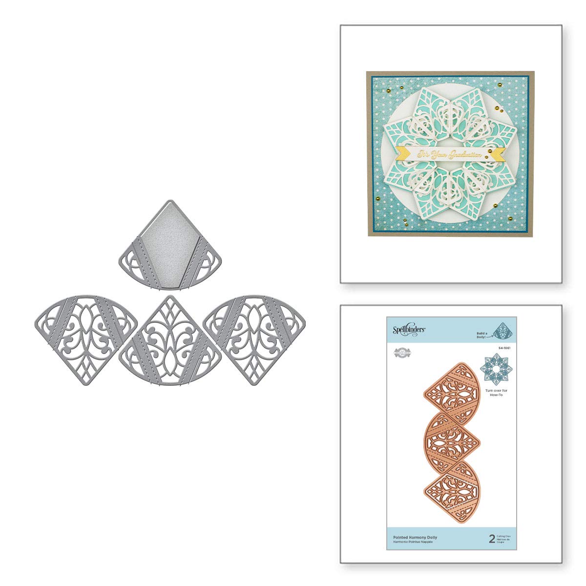 Spellbinders Etched Dies from The Dimensional Doily by Becca Feeken, Metal, Pointed Harmony Petal: 3.2 x 4.8 cm