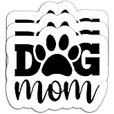 (3PCS) Dog Mom Sticker, Dog Mom Decal Dog Lovers Dog Paw Sticker Dog Sticker Decals Decor Books, Laptops, Tumblers, Water Bottles, Waterproof Vinyl Decal, Size 3" x 2.5"