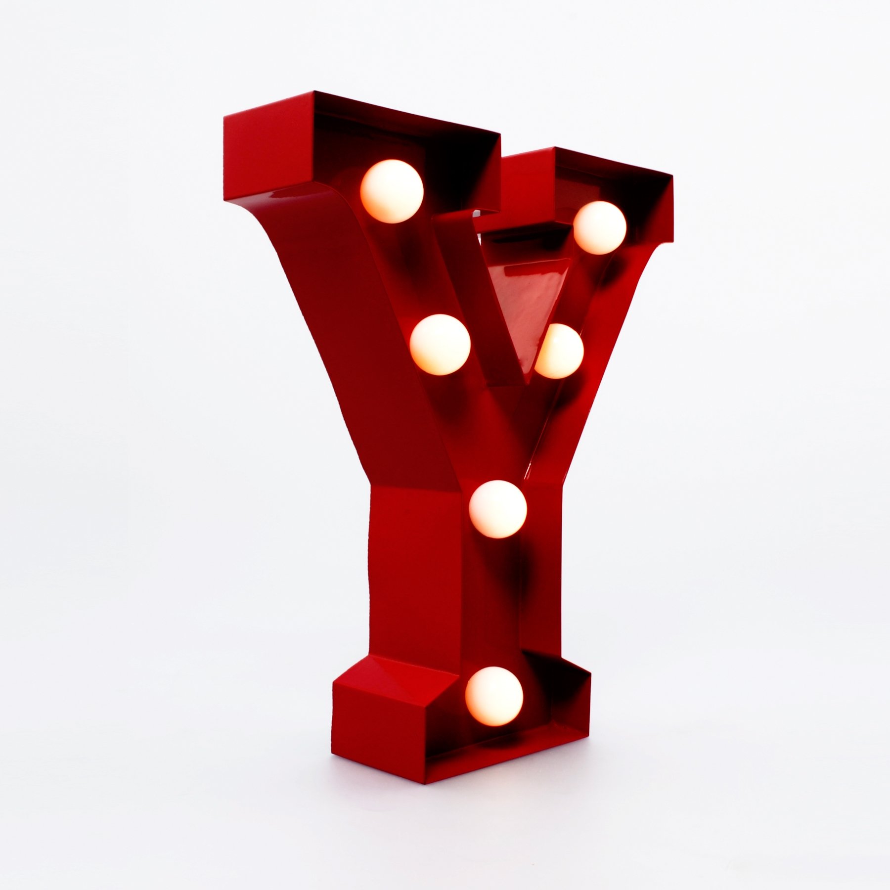 Metal Letter Lights - Red (Letter Y) Christmas Xmas Present