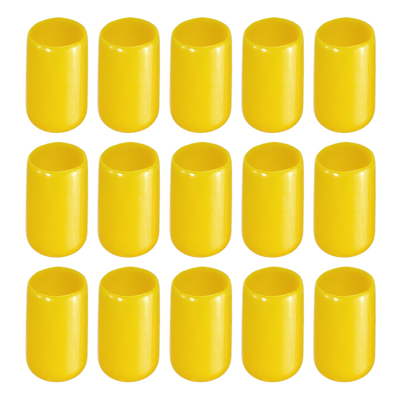 Rebower 200 Pack Screw Thread Protector Cover Rubber End Caps, [for Screw, Bolt, Rod End Cap] - 3/8 inch(10mm) inner dia/Yellow