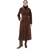 Avec Les Filles Women's Faux Suede Maxi Trench Coat