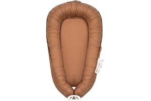 ZAAEOU Baby Lounger, Infant Nest Cover, Newborn Lounger Cover Co Sleeper for Baby 0-24 Months, 100% Cotton Breathable Cosleeper for Baby in Bed, Soft Baby Essentials Gifts, Machine Washable (Brown)