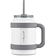 REDUCE Cold1 50 oz Reusable Mug Tumbler with Handle - Insulated Stainless Steel Water Bottle for Home, Office and Gym; Straw or Sip Leakproof Lid When Closed. Keeps Drinks Ice Cold All Day - White
