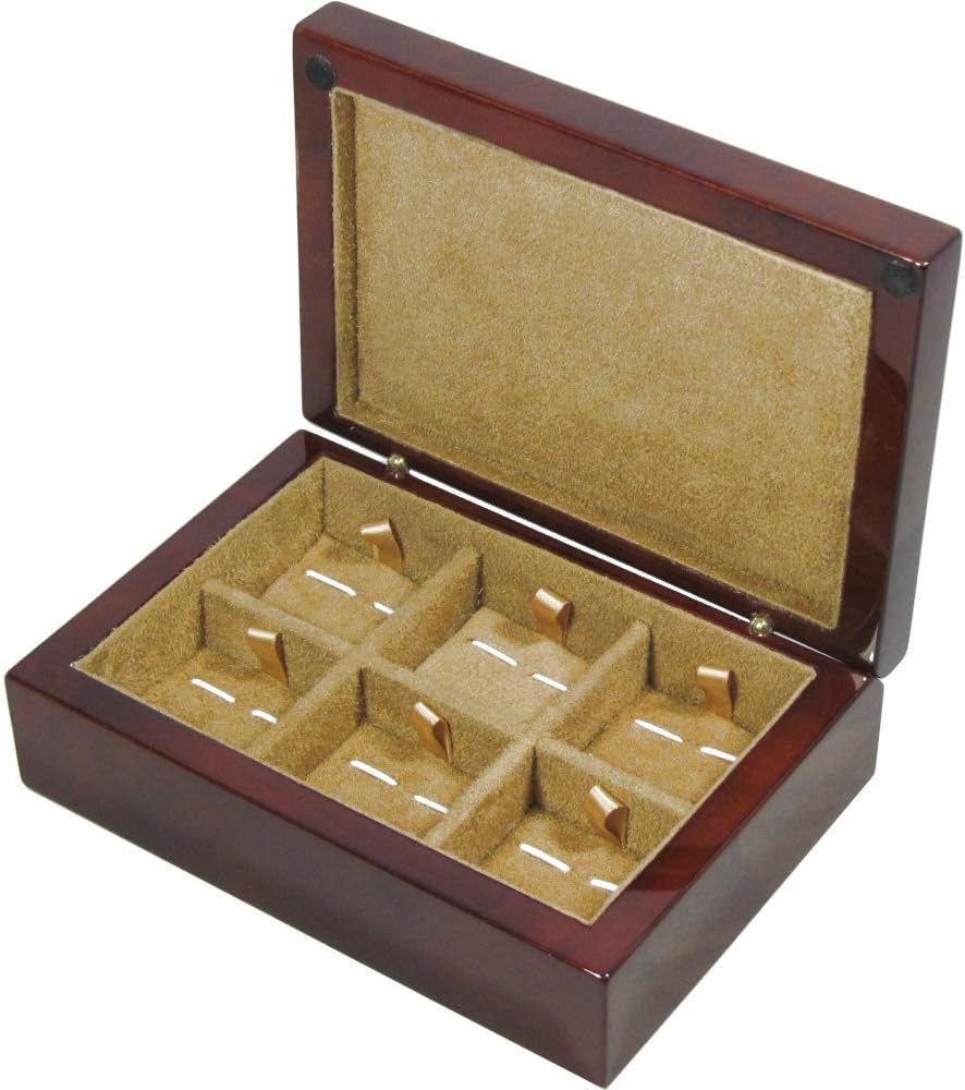 Camphor Burl Wood 6 Cufflink Box