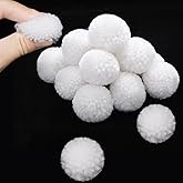 Syhood 20 Pcs Christmas Yarn Pom Poms Balls for DIY Handmade Crafts Fuzzy Pompoms for Christmas DIY Hats Thanksgiving Party Holiday Hanging Home Decorations(1.5 Inch,White)
