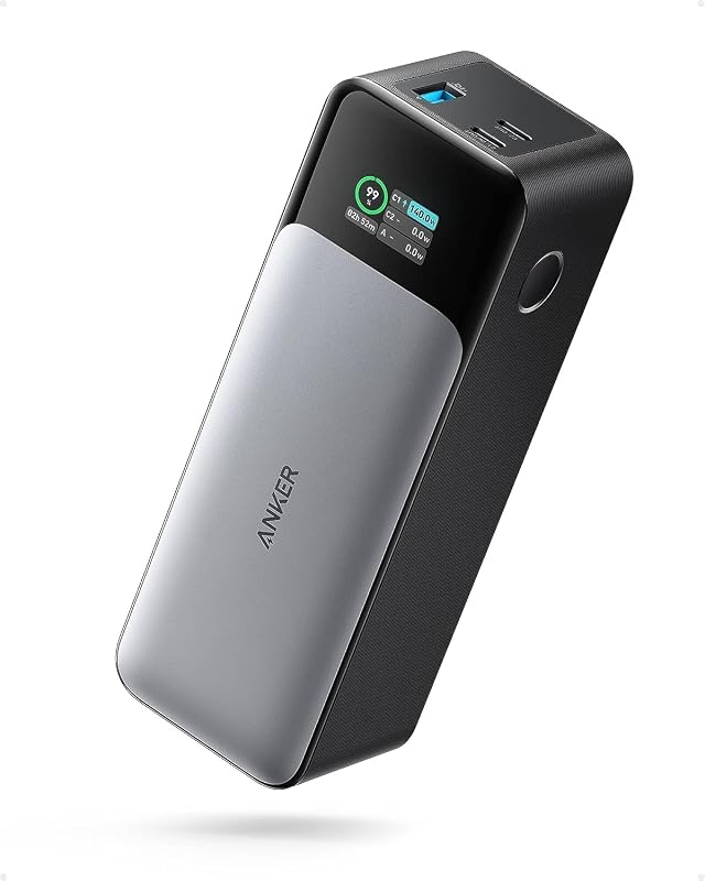 Anker power bank quick charge 737, carregador portátil de 24.000 mah com 3 portas, 140 w, compatível com iphone série 15, samsung, macbook, etc.