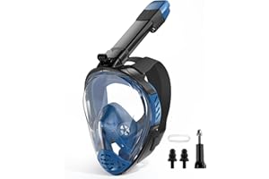 FORSHINE Full Face Snorkel Mask, Snorkeling Gear for Adults, Scuba Mask Diving Dry Top Snorkel Gear with Detachable Camera Mount, 180° Panoramic View Anti-Leak Anti-Fog Travel Package