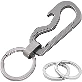 SHEICAP Titanium Carabiner Keychain Clip, Car Key EDC Key Chain Quick Release Hooks