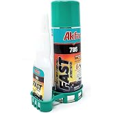 Akfix-GA060 705 Fast Adhesive CA Glue (1.76 oz.) with Activator (6.76 fl oz.) [Clear Super Glue Adhesive and Accelerator Spray]