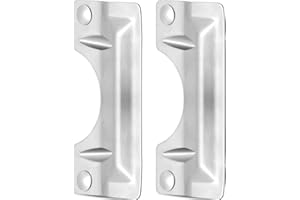 Landhoow 2 Pcs 3 x 7'' Latch Guard Plate Cover Stainless Steel Door Security Strike Latch Protector, Against Forced Entry Easy to Install for Home and Commercial