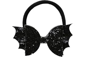 Fancheer Baby Girls Glitter Black Bat Bow Headband Infant Toddler Birthday Party Hair Accessories