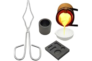 Gold Smelting Kit, Portable Non Slip Handle,Melting Crucible Metal Casting Molds - for Beginner Craftsmen Crafting Purificati