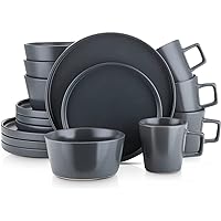 Stone Lain Coupe Dinnerware Set, Service For 4, Gray Matte