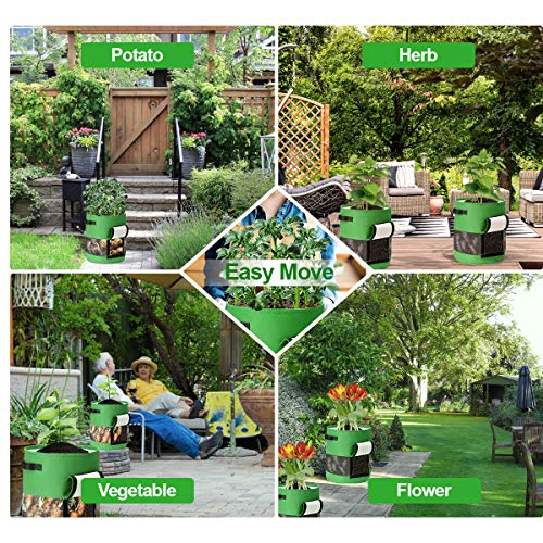 CAVEEN Potato Grow Bags, 2 Pack 10 Gallon Plant Growing Bags with Flap and Handles for Potato Tomato Carrot Onion