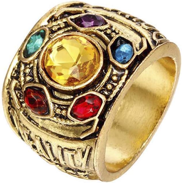 Infinity War Power Soul Stone Thanos Stones Ring Cosplay Costume Prop for Men Women,Size 8