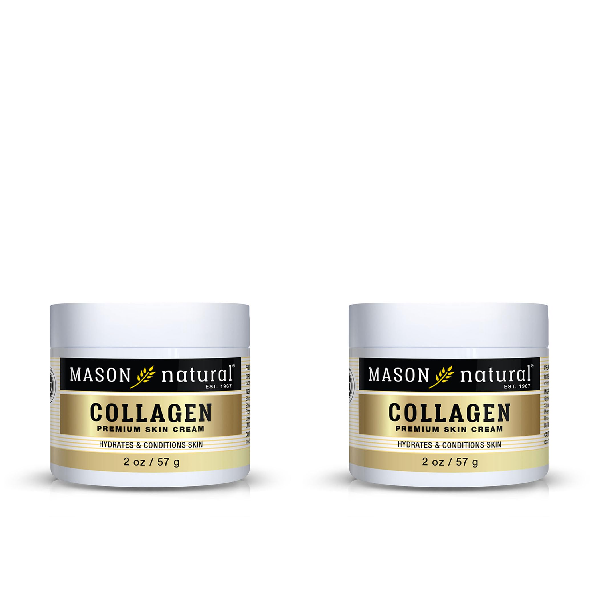 Mason Vitamins Collagen Beauty Cream 100% Pure Collagen Pear Scent, 2-Ounce Jars (Pack of 2)