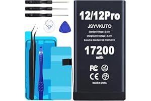 JSYVKUTO 17200mAh Battery for iPhone 12/12Pro, New 0 Cycle Upgraded Higher Capacity Replacement Battery for iPhone 12/12Pro with Full Set Repair Tool Kit, Model A2172 A2402 A2403 A2404