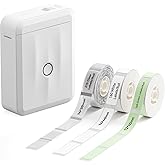 NIIMBOT Label Maker Machine Bluetooth Label Printer for School Home Office Organization, Wireless Mini Labeler D110 Upgraded Version, Label Machine with 3 Labels, White