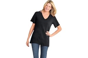 Woman Within Plus Size Perfect Short-Sleeve V-Neck Tee (Petite Available)