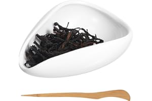 LUXSHINY Retro Tea Shovel Porcelain Chahe Tea Vessel Tea Needle Set Coffee Beans Dosing Cup Chinese Tea Scoop Kongfu Tea Spoon Retro Loose Leaf Tea Presentation Tool Tea Stirrers Holder