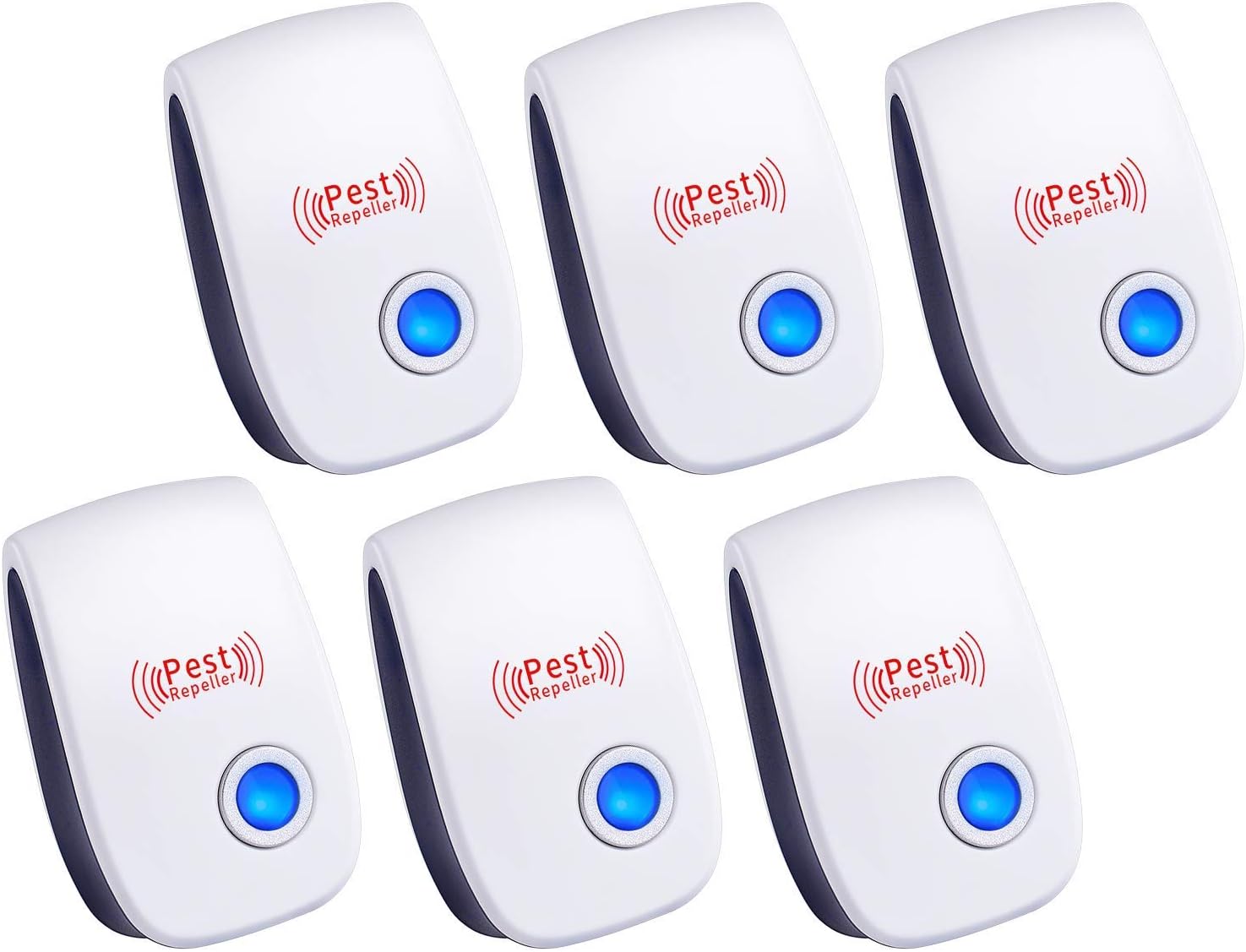 Ultrasonic Pest Repeller, Upgraded Pest Repellent - Environment-Friendly, Plug in Indoor Pest Control Repeller to Insects Mice, Ants, Mosquitoes, Spiders, Rodents and Roach (6 Pack)