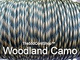 The550CordShop Type III 100-Feet Commercial Paracord, Woodland Camo