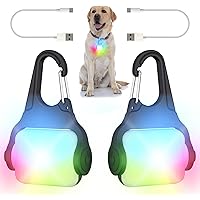Dog Lights for Night Walking – Color Changing Dog Collar Light, 4 Modes Rechargeable Dog Light, IP65 Waterproof Dog Walking L