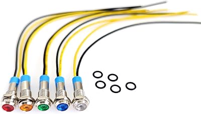 JZK 6mm AC 220V LED Metal Indicator Light Signal Lamp Waterproof Green Orange