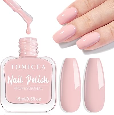 TOMICCA Nude Pink Nail Polish 15ml Quick Dry Long Lasting Chip Resistant