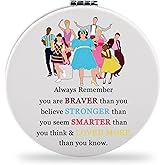 SEIRAA 1960s Musical Inspired Pocket Mirror 960s Musical Inspired Gifts Hair Musical Makeup Mirror Hair Musical Merchandise (Main Blue Gril)