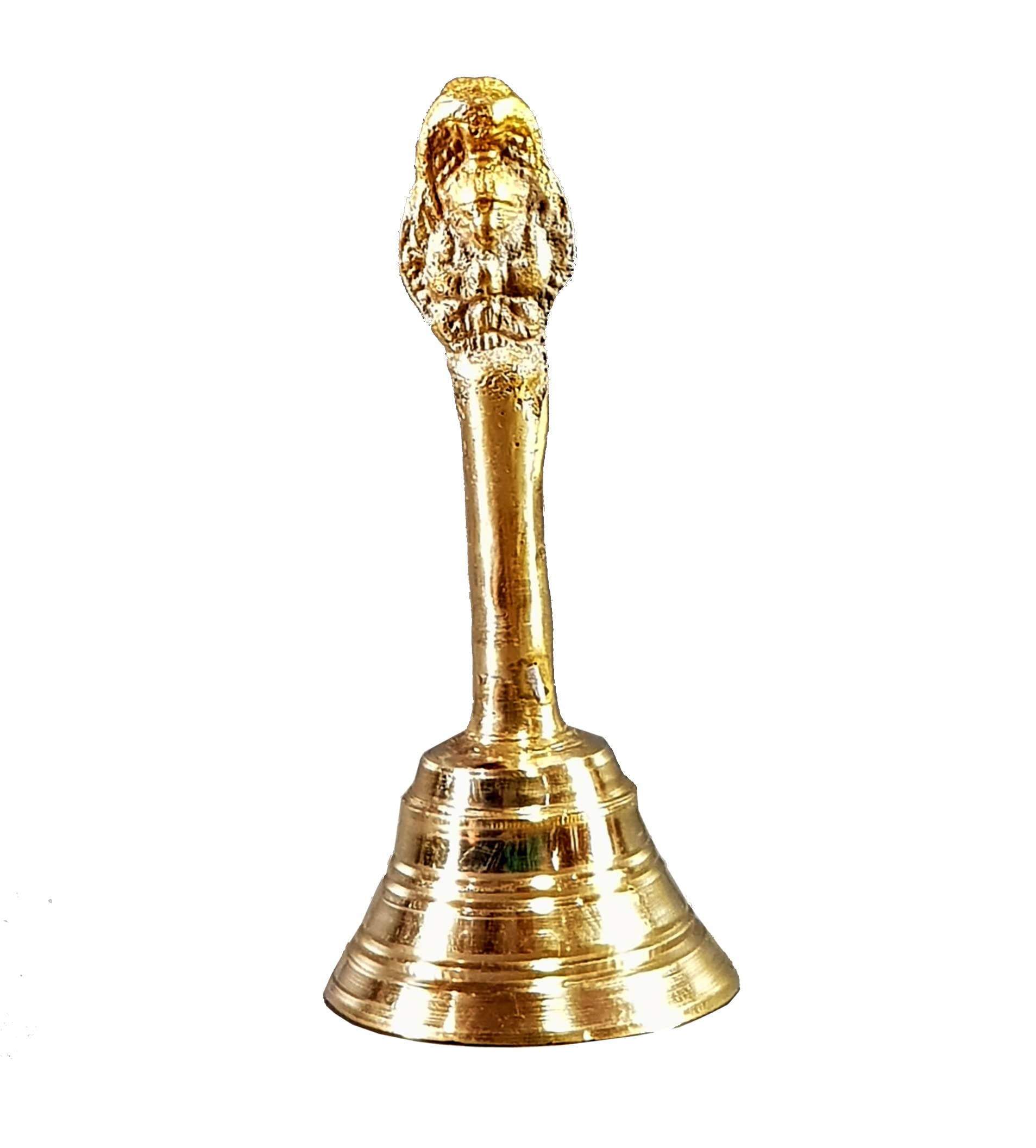 eSplanade - 4.25" Premium Brass Pooja Puja Bell Ghanti, For Poojan Purpose, Spiritual Gift Item, made of 100% solid Brass | Pooja Praying Idol | Home Decor | Brass Decor.