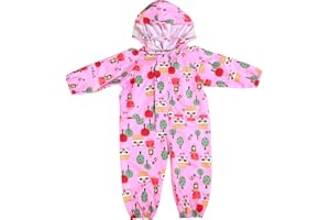 Toddler Rain Suit Baby Rain Suit with Hood Waterproof Coverall One Piece Rain Suit Kids (1-7 Years)