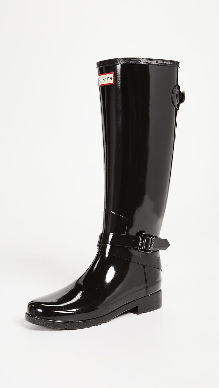 refined adjustable back knee high waterproof rain boot