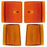 4 Piece Set Upper and Lower Signal Side Marker Lights Lamps Replacement for GMC Pickup Truck SUV